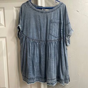 Free People Denim Blouse